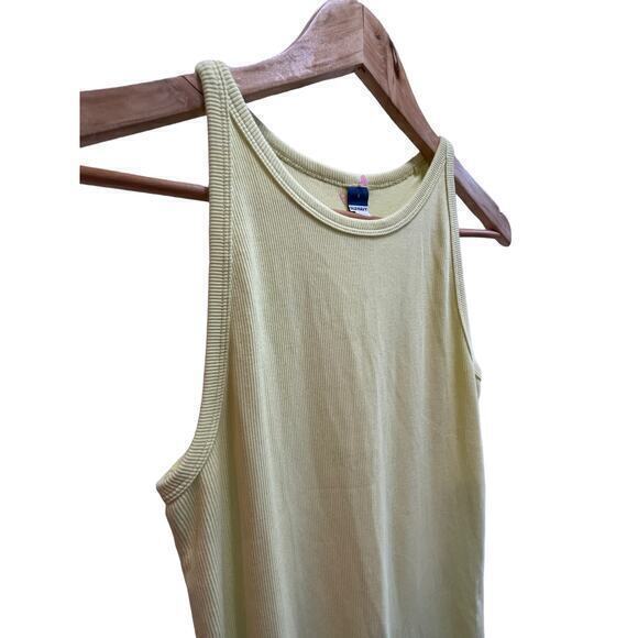Old Navy Chartreuse Color Fitted Rib-Knit Tank Mini Dress Size Large - Picture 5 of 7